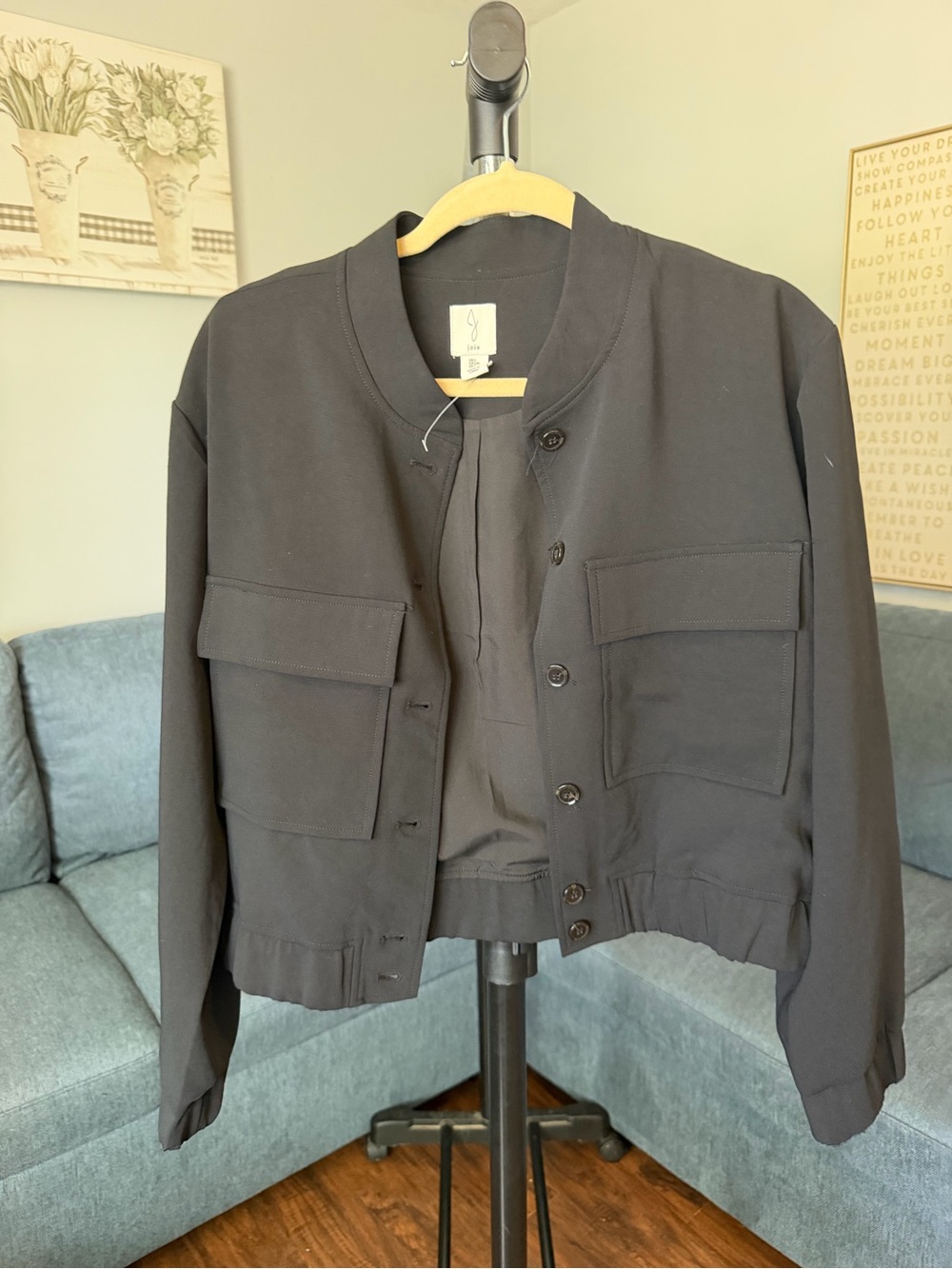 Joie Black Utility Button-Front Jacket